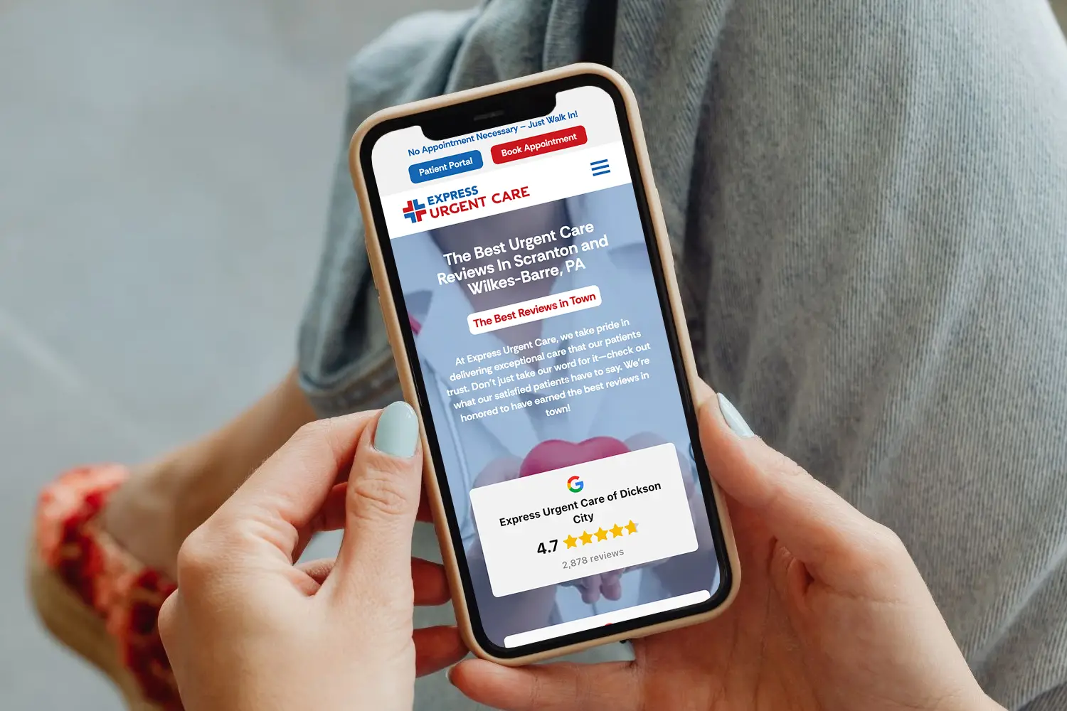 Express Urgent Care website design by Pasternack Marketing